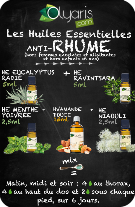 Synergie aux huiles essentielles contre le rhume - Olyaris